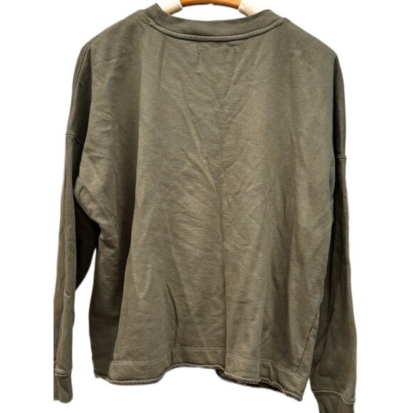 Calvin Klein Jeans MSRP $66 Distressed Sweatshirt Green Long Sleeve Top 2X NEW - Picture 2 of 7